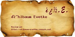 Öhlbaum Evetke névjegykártya